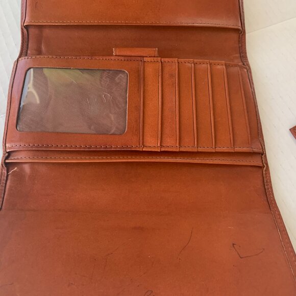 Vtg Dooney & Bourke All Weather Leather Pebbled Checkbook Wallet Coin purse - Picture 10 of 13